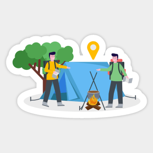 Hiking Camping Sticker